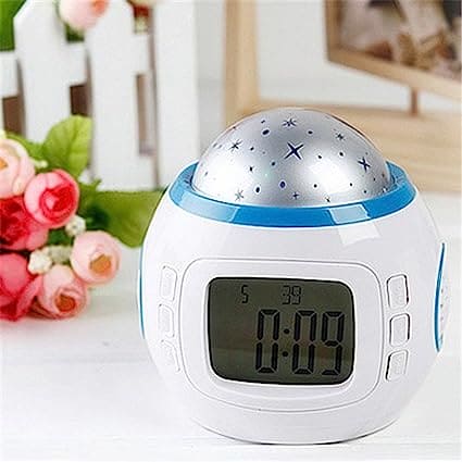 Projector Alarm Clock, Music Alarm Clock, Starry Star Sky Projection Digital Clock, Children Room Projector Lamp Night Light Project, Ceiling Projection Alarm Clock Music Lamp, Bedroom Night Light Digital Alarm Clocks LED Projector