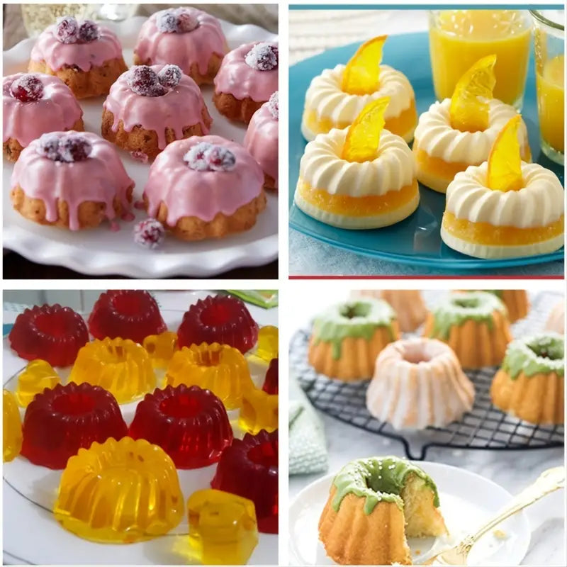 Set Of 6 Silicon Cup Cake Molds, Nonstick Silicone Muffin Cups, Mini Silicone Baking Cake Molds, Reusable Silicone Molds