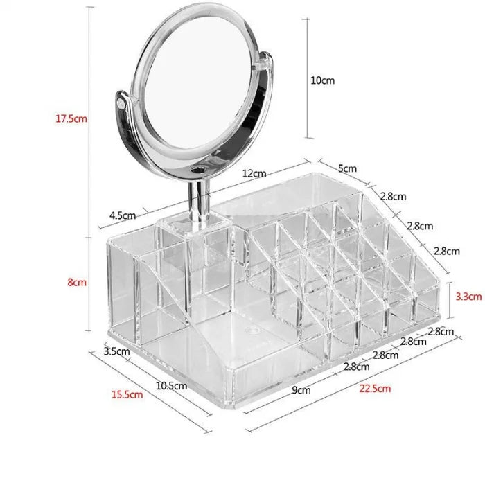 Makeup Dresser With Mirror, Acrylic Cosmetic Storage Box, Simple Dresser Storage Shelf, Acrylic Lipstick Cosmetic Organizer With Mirror