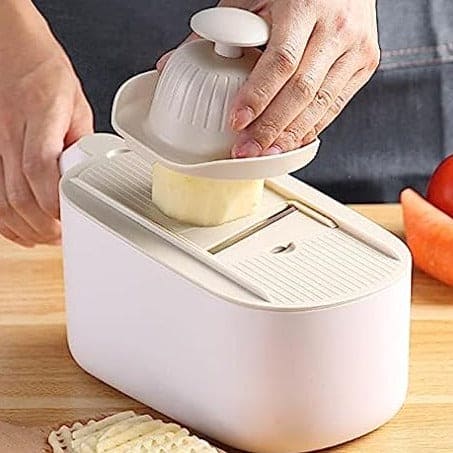 Artifact Vegetable Cutting Shredder, Household Multifunction Slicer Grater, Double Draining Hand Guard Design Fruit Peeler, Professional Grater With Adjustable Blades, Manual Vegetable Cutter, Kitchen Salad Food Chopper With Container And Drain Basket