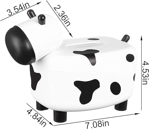 Happy Cow Tissue Box With Holder, Plastic Toothpicks Tissue Dispenser, Cartoon Cow Decorative Plastic Tissue Box, 2 in 1 Multifunctional Toothpick Holder Tissue Box, Facial Paper Dispenser Organizer for Bathroom Home
