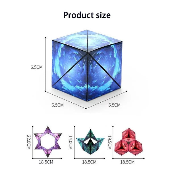 3D Shape Shifting Cube, Anti Stress Hand Flip Puzzle, Triple Dimensional Geometric Cube, Magnetic Puzzle Cube Toy, Professional Speed Variety Puzzle, Mind Thinking Learning Educational Toy, Face Changeable Magnetic Magic Block