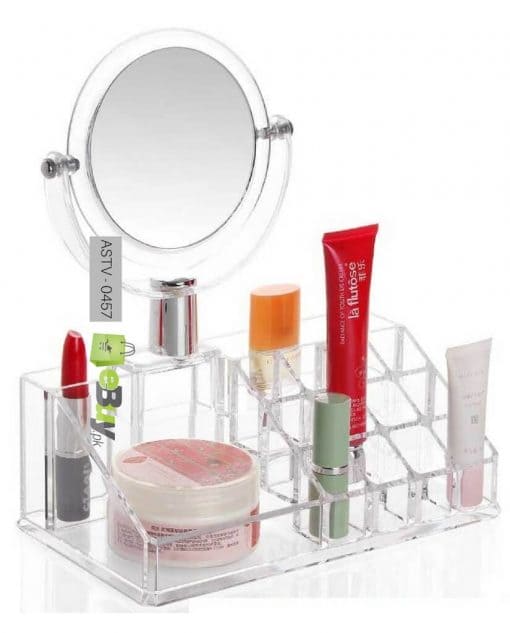 Makeup Dresser With Mirror, Acrylic Cosmetic Storage Box, Simple Dresser Storage Shelf, Acrylic Lipstick Cosmetic Organizer With Mirror