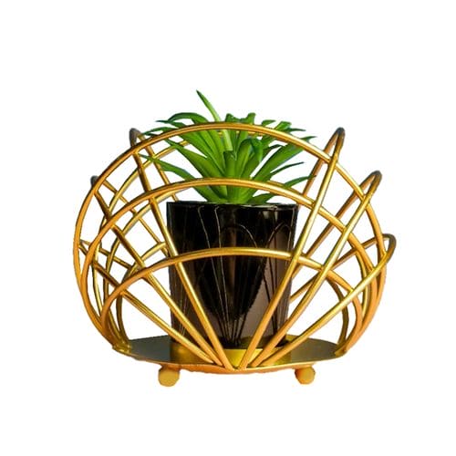 Cactus Metal Pot Stand, Home Miniature Ornament, Iron Exquisite Home Decor, Decorative Metal Cactus
