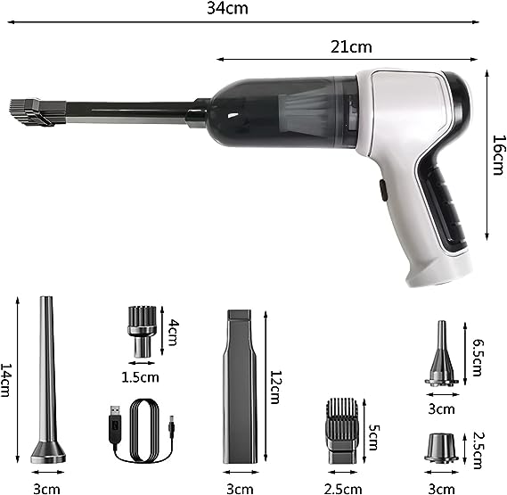 4 In 1 Wireless Vacuum Cleaner, 9000Pa Handheld Car Vaccum Cleaner, Dust Blowing and Sucking Machine, Multifunction Wireless Charging Vacuum Cleaner, Electronic Dust Collector Cleaner for Home Sofa, Suction Vacuum Cleaner for Car Home