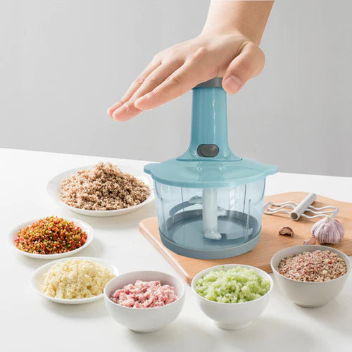 Hand Press Chopper With Handle, Manual Multifunctional Mincer, Mini Food Processor, Manual Vegetable Fruit Cutter Potato Meat Chopper Mixer,  Food Grinder Cooking Tools, Express Hand Held Chopper