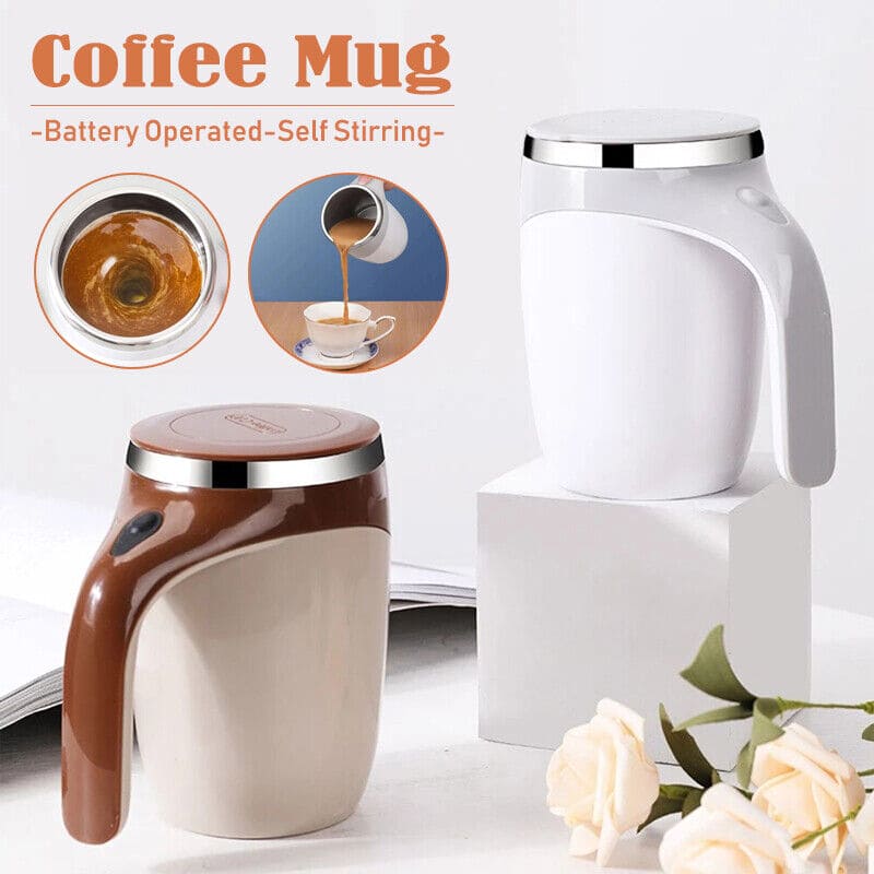 Self Stirring Coffee Mug,  Automatic Magnetic Stirring Coffee Cup, 380mL Auto Mixing Mug with Lid, Rechargeable Magnetic Coffee Mug, Electric Smart Mixer Coffee Cup, Stainless Steel Self Mixing Coffee Cup, Portable Stirring Cup