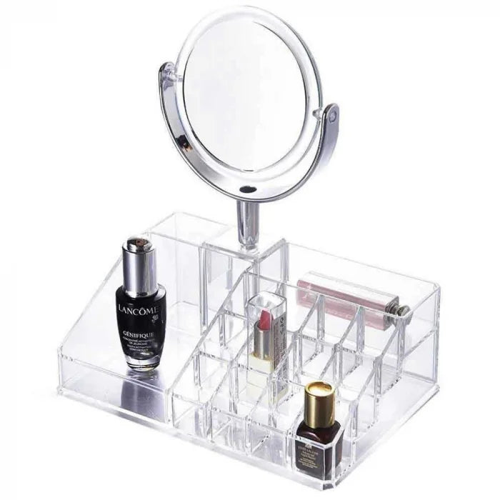 Makeup Dresser With Mirror, Acrylic Cosmetic Storage Box, Simple Dresser Storage Shelf, Acrylic Lipstick Cosmetic Organizer With Mirror