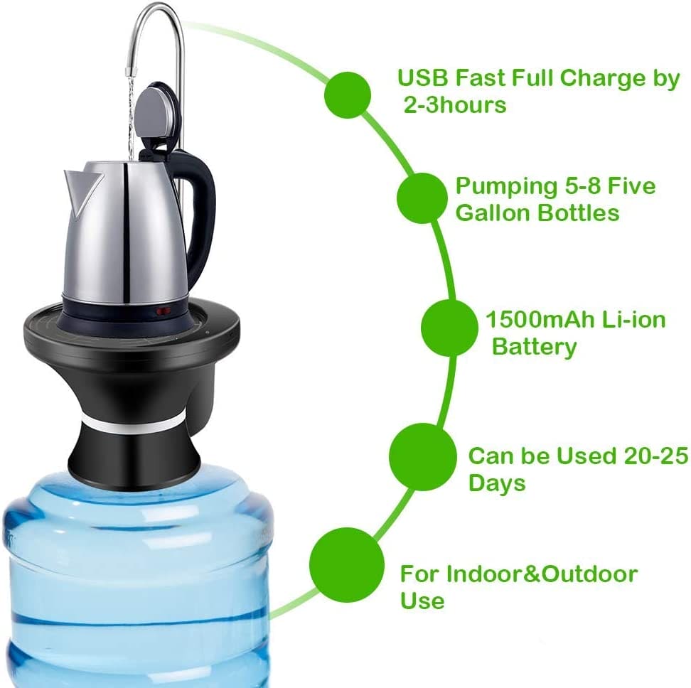 Smart Water Gallon Dispenser, Electric Rechargeable Water Pump, Home Bottled Water Pump, Water Bottle Pump Dispenser, Portable Desktop Water Dispenser, Bucket Bottle Dispensers For Kitchen, Universal Electric USB Water Dispenser