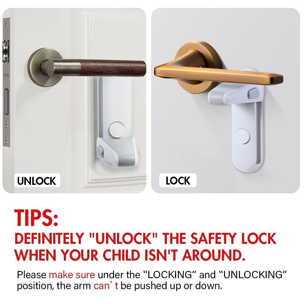 Door Lever Lock, Baby Paradise Door Lock Stopper, Simple Door Security Lock, Childproofing Door Knob Lock, Pet Room Door Handle Lock, Anti Child Opening Device