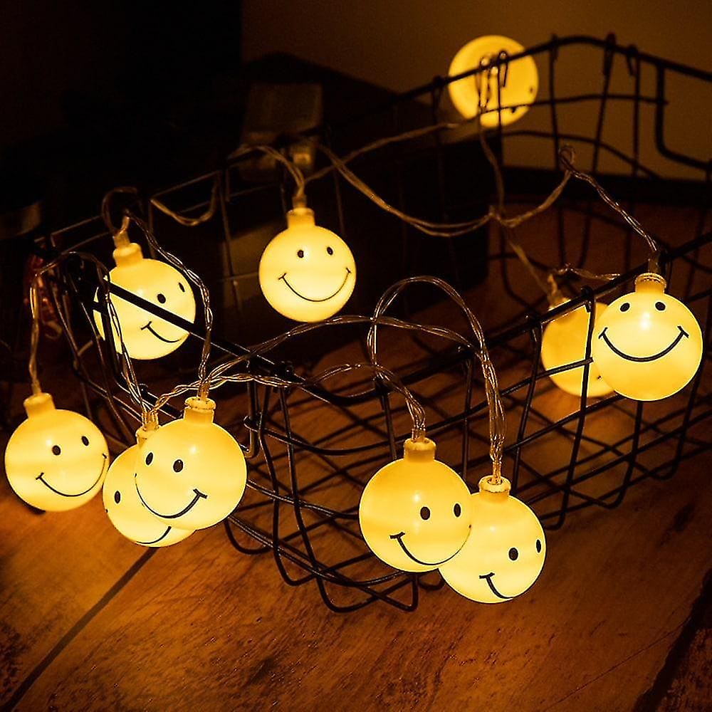 Set of 20 Emoji String Light, Smiley Face String Lights, Novelty String Light, Kids Decor Smiley Lights, Battery Operated Lighting Lamp, Garland Outdoor String Lights Home Decor Party Decoration String Lights, Emoji's Modeling String Lights