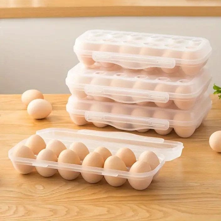 10 Grid Snap On Egg Box, Stackable Egg Storage Box With Lid, Transparent Freestanding Egg Tray, Anti-Collision Egg Fresh Box With Lid, Clear Stackable Egg Storage Container