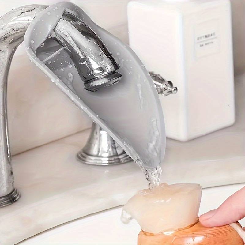 Hand Washing Extender, Silicon Water Saving Nozzle, Children Sink Handle Extension, Tap Anti Splash Extender, Kitchen Bathroom Faucet Splash Water Extender Nozzle
