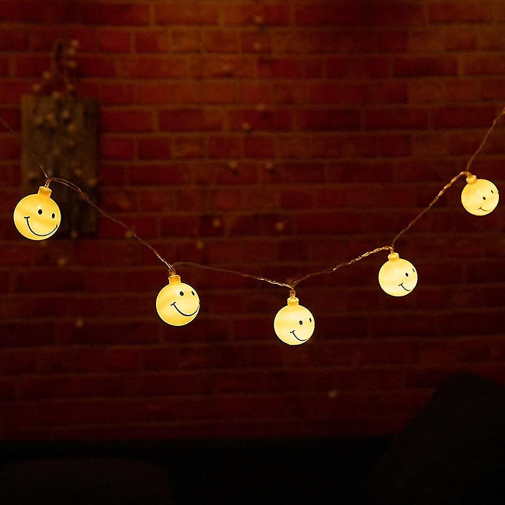 Set of 20 Emoji String Light, Smiley Face String Lights, Novelty String Light, Kids Decor Smiley Lights, Battery Operated Lighting Lamp, Garland Outdoor String Lights Home Decor Party Decoration String Lights, Emoji's Modeling String Lights