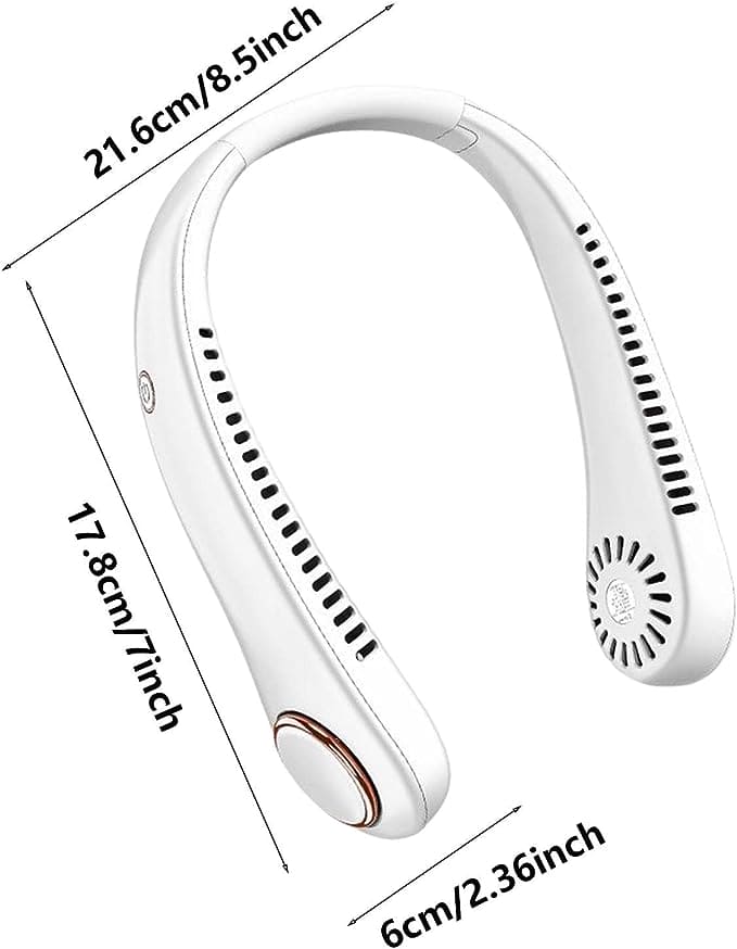 Portable Neck Fan, Bladeless Hanging Neck Fan, Summer Traveling Outdoor Sports Fans, Hands Free Rechargeable Head Fan, Cooling Airflow Wingless Neck Fan, Mini Air Cooler Conditioner for Travel Outdoor, Adjustable Comfy Neck Fan