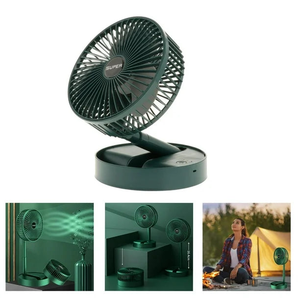 Telescopic Folding Fan, Mini Electric Desktop Fan, Portable Summer Rechargeable Fan, Multifunctional Adjustable Table Fan, Silent Table Top Personal Fan, Super Mobile Stand Folding Fan