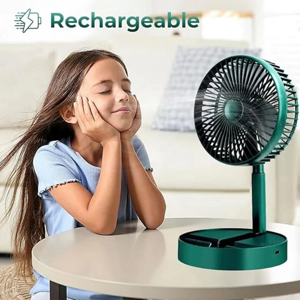 Telescopic Folding Fan, Mini Electric Desktop Fan, Portable Summer Rechargeable Fan, Multifunctional Adjustable Table Fan, Silent Table Top Personal Fan, Super Mobile Stand Folding Fan