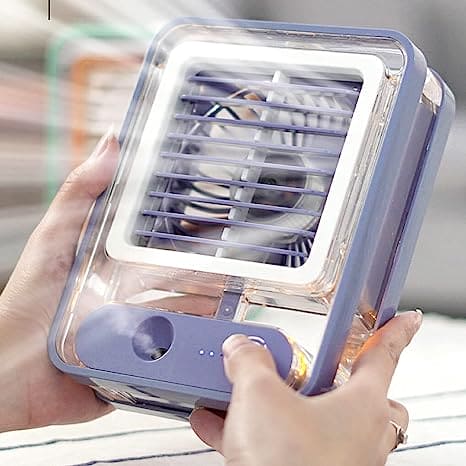 Portable Desktop Air Conditioner, USB Mini Air Cooler Fan, Water Cooling Fan, 500 ml Water Tank USB Personal Cooler, Quiet Mini Desktop Cooling Fan for Indoor Outdoor, Personal Humidifying Air Fan, Air Cooler Desk Fan for Office Kitchen Home