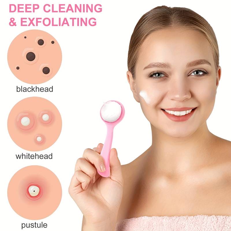 Silicon Facial Cleansing Brush, Soft Face Massage Wash Brush, Exfoliater Face Wash Scrub Cleanser