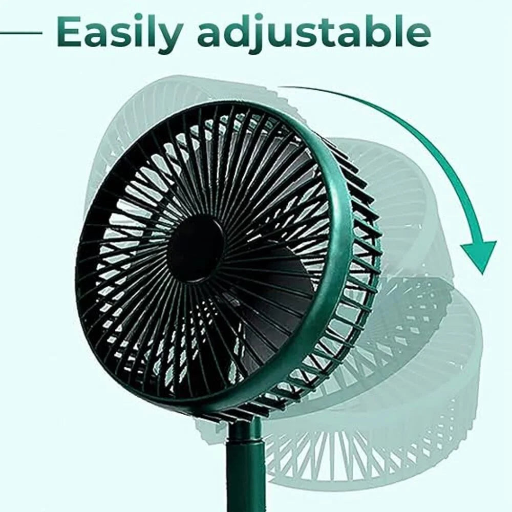 Telescopic Folding Fan, Mini Electric Desktop Fan, Portable Summer Rechargeable Fan, Multifunctional Adjustable Table Fan, Silent Table Top Personal Fan, Super Mobile Stand Folding Fan