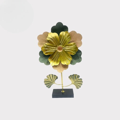 Colorful Flower Table Decor, Modern Metal Leave Statue, Home Miniature Ornament, Iron Exquisite Home Decor