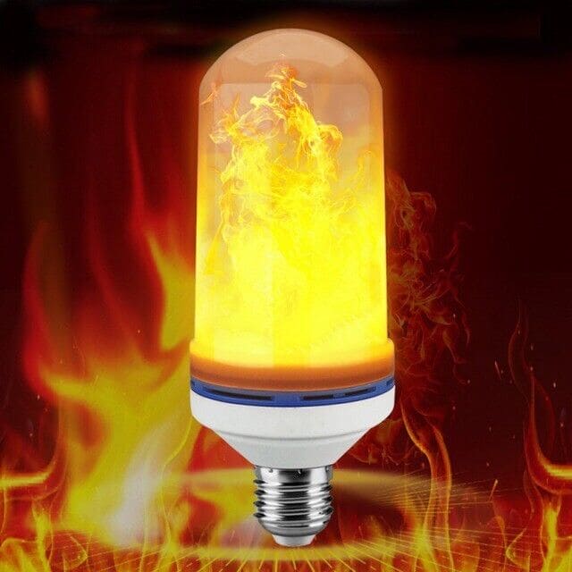 LED Flame Bulb, Yellow Flickering Lamp With Upside Down Effect, LED Dynamic Flame Effect Light, Indoor and Outdoor Home Decoration Flame Blub, Summer Flame LED Flame Light Bulb