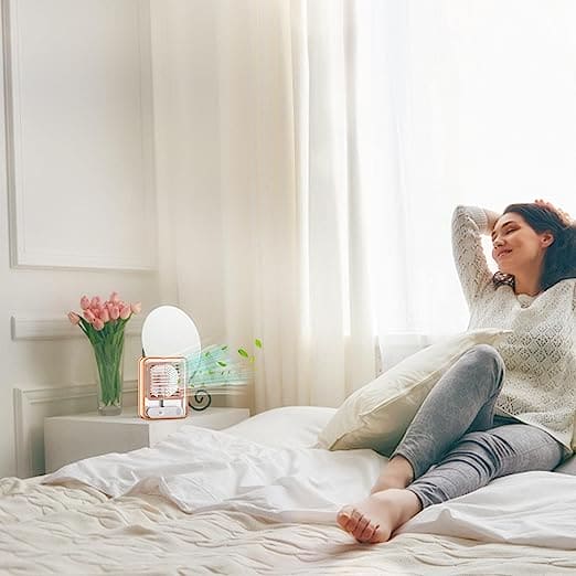 Portable Desktop Air Conditioner, USB Mini Air Cooler Fan, Water Cooling Fan, 500 ml Water Tank USB Personal Cooler, Quiet Mini Desktop Cooling Fan for Indoor Outdoor, Personal Humidifying Air Fan, Air Cooler Desk Fan for Office Kitchen Home