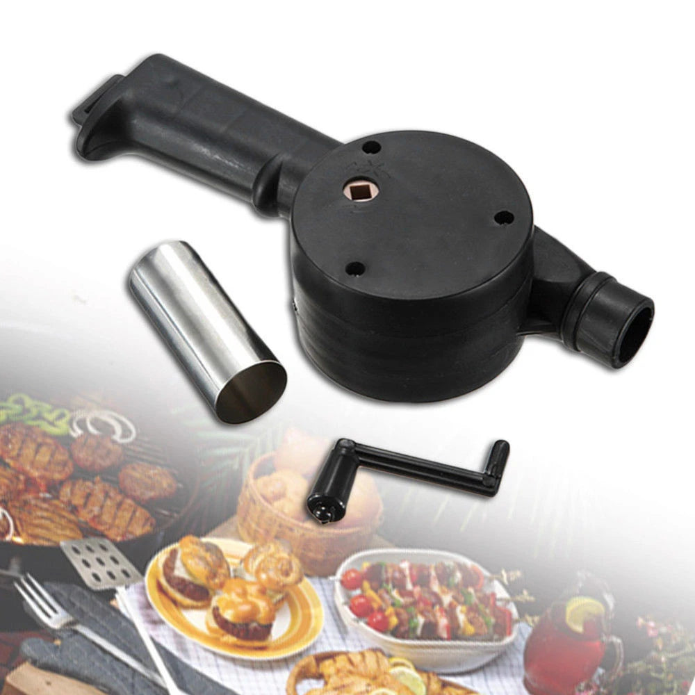 Manual Mini Air Blower, Portable Hand Powered BBQ Crank Fan, Barbecue Fire Bellows For Outdoor, Hand Cranked Air Blower, Portable BBQ Grill Fire Tool, Outdoor Cooking Fire Starter, Camping Ignition Outdoor Camping BBQ Air Blower