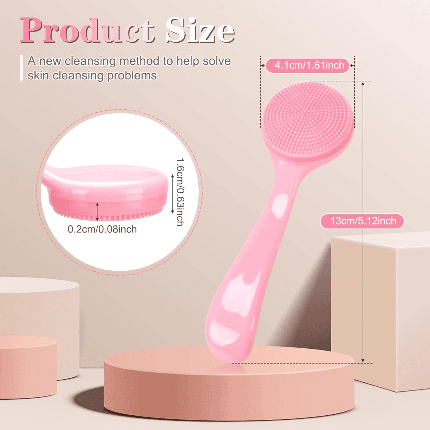 Silicon Facial Cleansing Brush, Soft Face Massage Wash Brush, Exfoliator Face Wash Scrub Cleanser