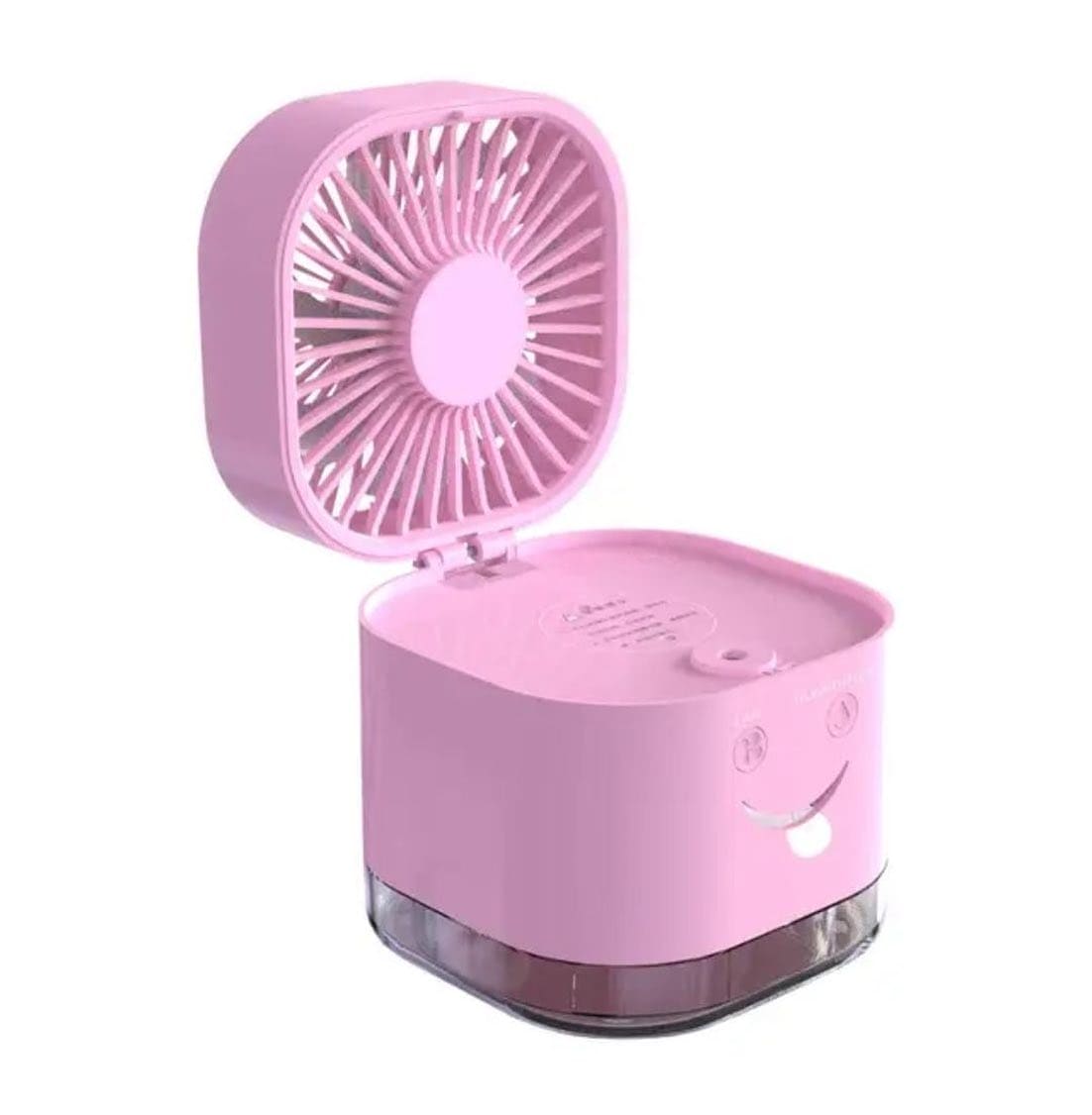 Smiley Fan Humidifier, Mini Desktop Humidifier Spray Fan, USB Cube Folding Fan, Portable Mini Fan Humidifier, Magic Cube Folding Spray Fan, Air Cooled Folding Humidifier