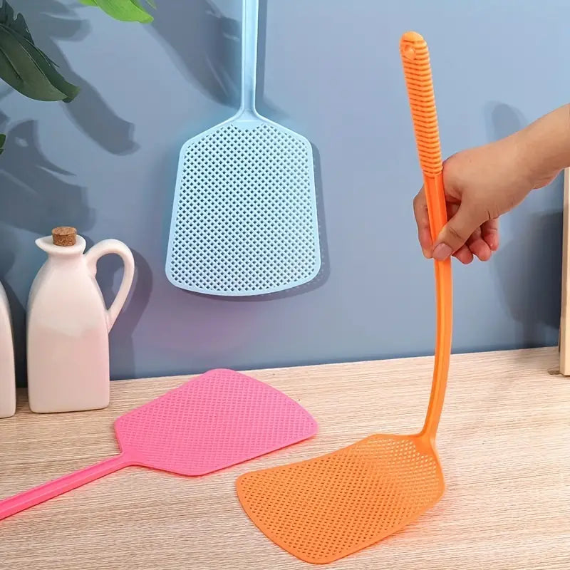 Plastic Fly Swatters, Flexible Long Handle Manual Swat, Striking Fly Sticky Flea Mattress Sticky Strip, Pest Bug Mosquito Insect Killer Slap Tool