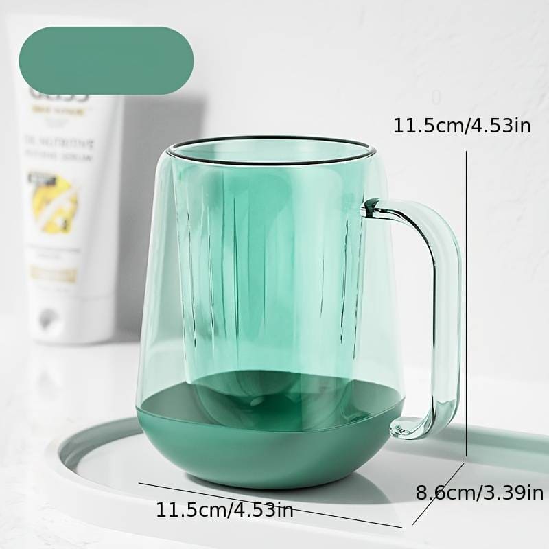 Mouth Wash Cup, Simple Transparent Brushing Mug, Anti Dirty Tooth Cup, Plastic Gargle Cup With Handle, Minimalist Bathroom Tumbler, Bathroom Accessories