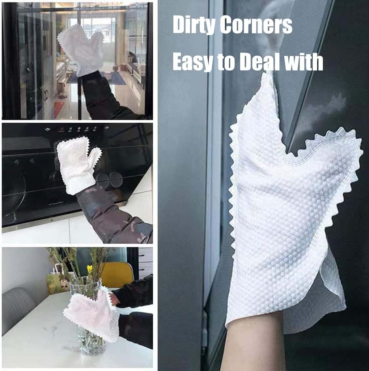 Set Of 10 Household Cleaning Gloves, Multifunctional Lazy Rags Gloves, Fish Scale Cleaning Duster Gloves, Multipurpose Kitchen Bathroom Household Cleaning Duster, Wet and Dry Dual-use Cloth, Reusable Non Woven Rag