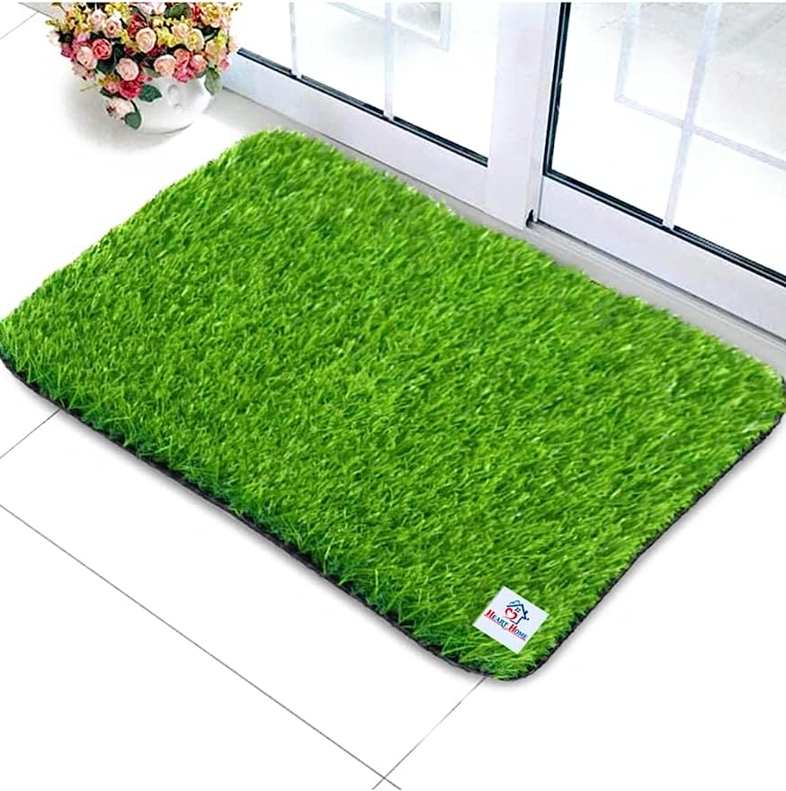 Artificial Grass Door Mat, Outdoor Anti Shedding Turf Rug, Multipurpose Home Entryway Scraper Doormat, Fake Grass Carpet Mat, DIY Balcony Dining Room Kitchen Backyard Grass Mat, Turf Grass Front Door Mats