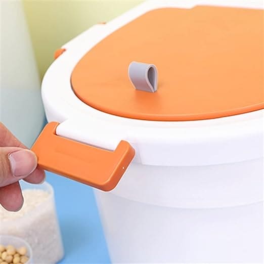 Nano Rice Container, Moisture Proof Rice Box, 5kg Cereal Grain Rice Storage Food Organizer, Food Bin With Locking Lid, Kitchen storage Sealed Rice Bucket, Multipurpose Cereal Dry Food Storage Box