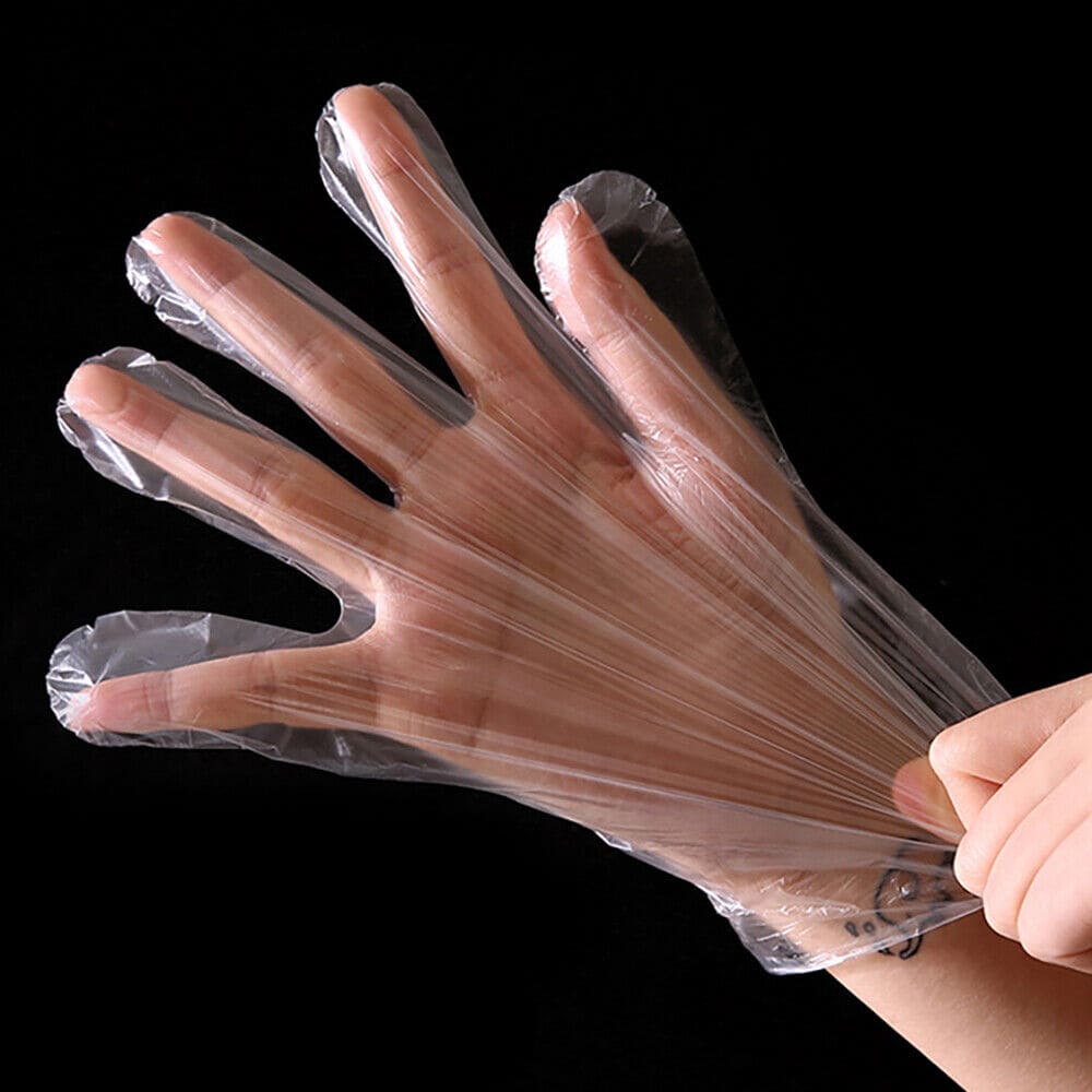 Set Of 100 Disposable Gloves, Transparent Hand Gloves, Food Grade Plastic Gloves, Plastic Dishwashing Gloves, Multipurpose Clear Disposable Gloves