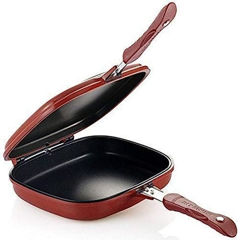 Double Sided Grill Pan, Non-Stick Barbecue Tool, Cookware Grill Frying Pan, Stainless Steel Double Face Pan, Multipurpose Nonstick Grill Pan With Strong Magnetic Handles, Kitchen Accessories Cooking Tool