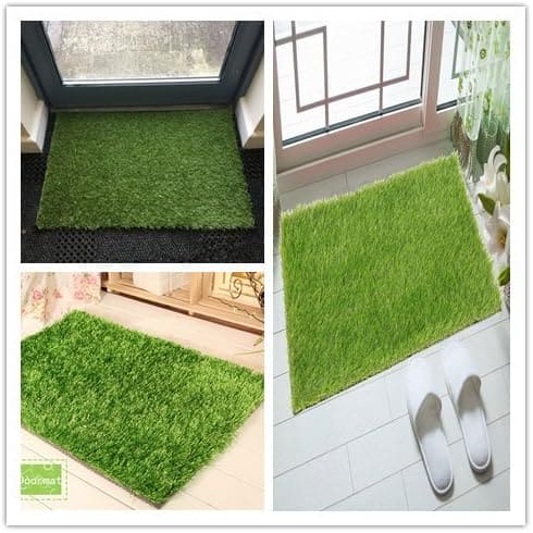 Artificial Grass Door Mat, Outdoor Anti Shedding Turf Rug, Multipurpose Home Entryway Scraper Doormat, Fake Grass Carpet Mat, DIY Balcony Dining Room Kitchen Backyard Grass Mat, Turf Grass Front Door Mats