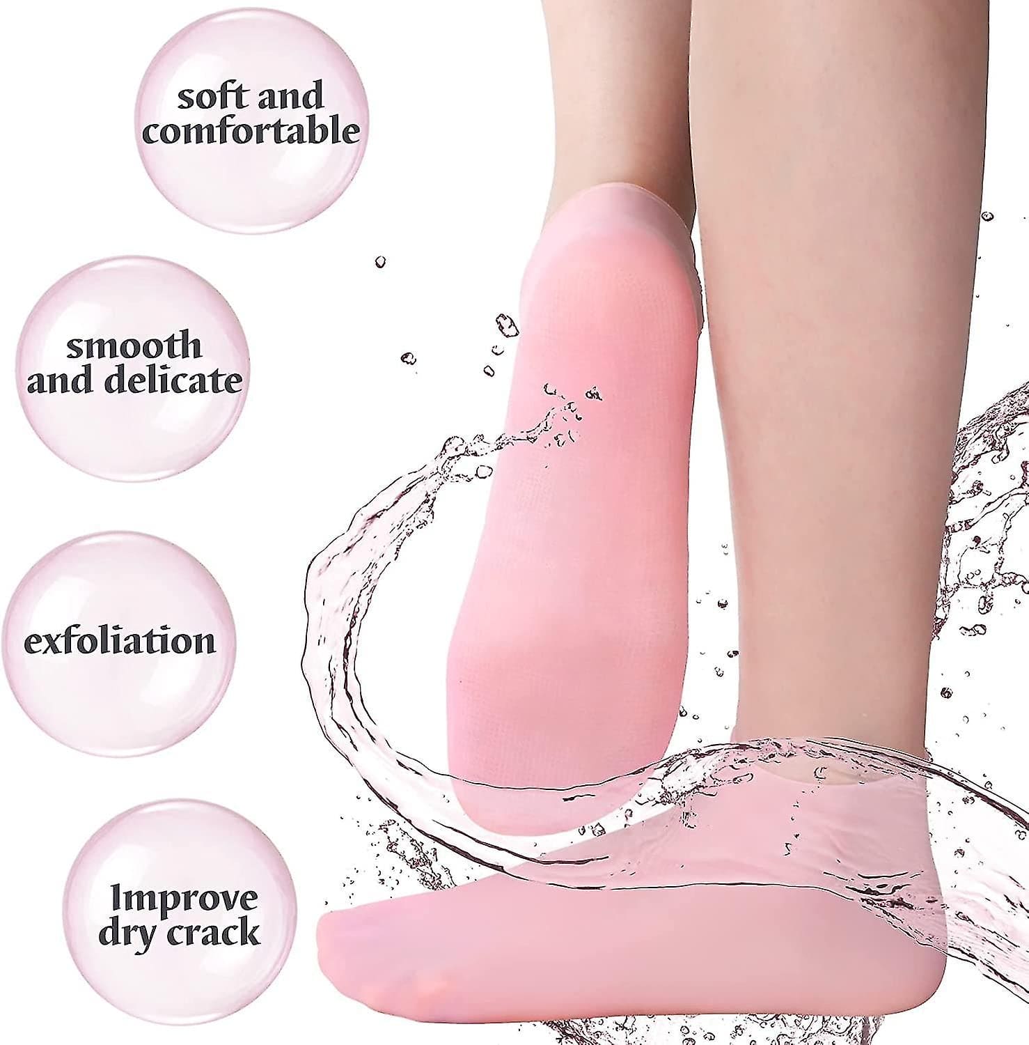 Silicon Gel Moisturizing Sock, Foot Care Protector, Women Foot Spa Pedicure Silicone Sock, Pedicure Socks For Dry Cracked Feet Heel And Soften Rough Skin
