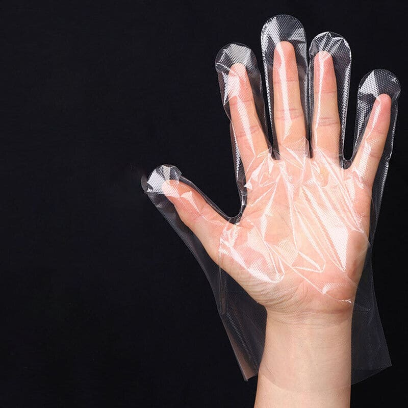 Set Of 100 Disposable Gloves, Transparent Hand Gloves, Food Grade Plastic Gloves, Plastic Dishwashing Gloves, Multipurpose Clear Disposable Gloves