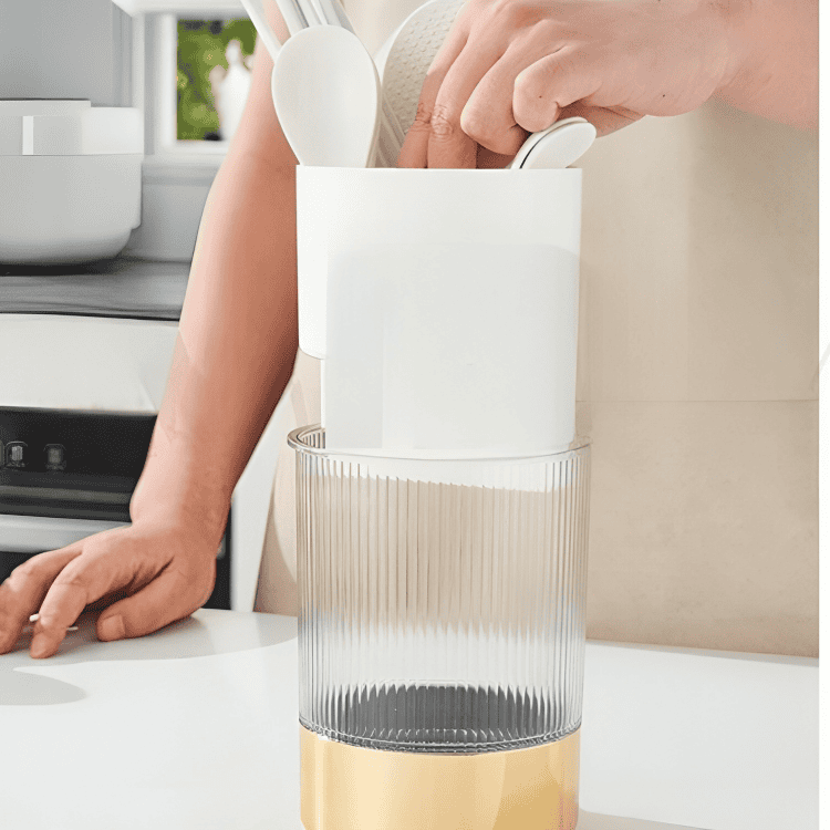 3 Grid Oprah Chopstick Holder, Kitchen Cutlery Storage Rack, Chopsticks Spoon Rack, Standing Plastic Storage Container, Household Kitchen Tableware Storage Holder Box, Multifunctional Kitchen Cutlery Holder