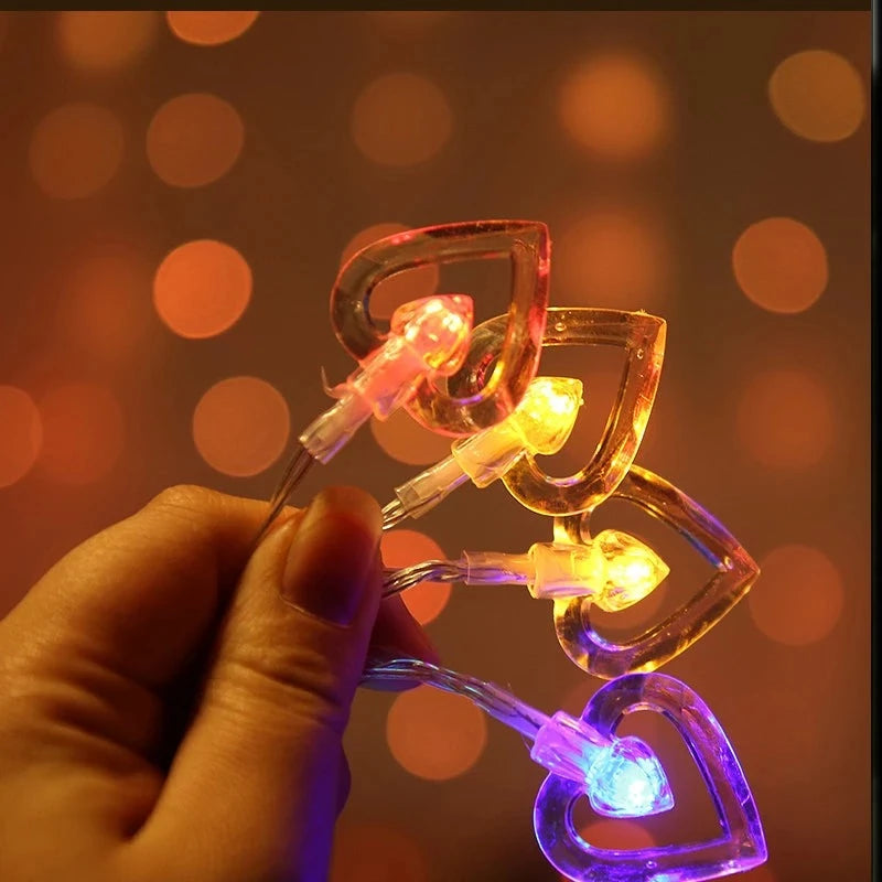 Shiv Love Heart Led String Lights, Decorative Heart Fairy Lights, LED Romantic String Lights, Outdoor Heart Shaped Fairy Lights, Home Outdoor Globe Festoon Heart Lights