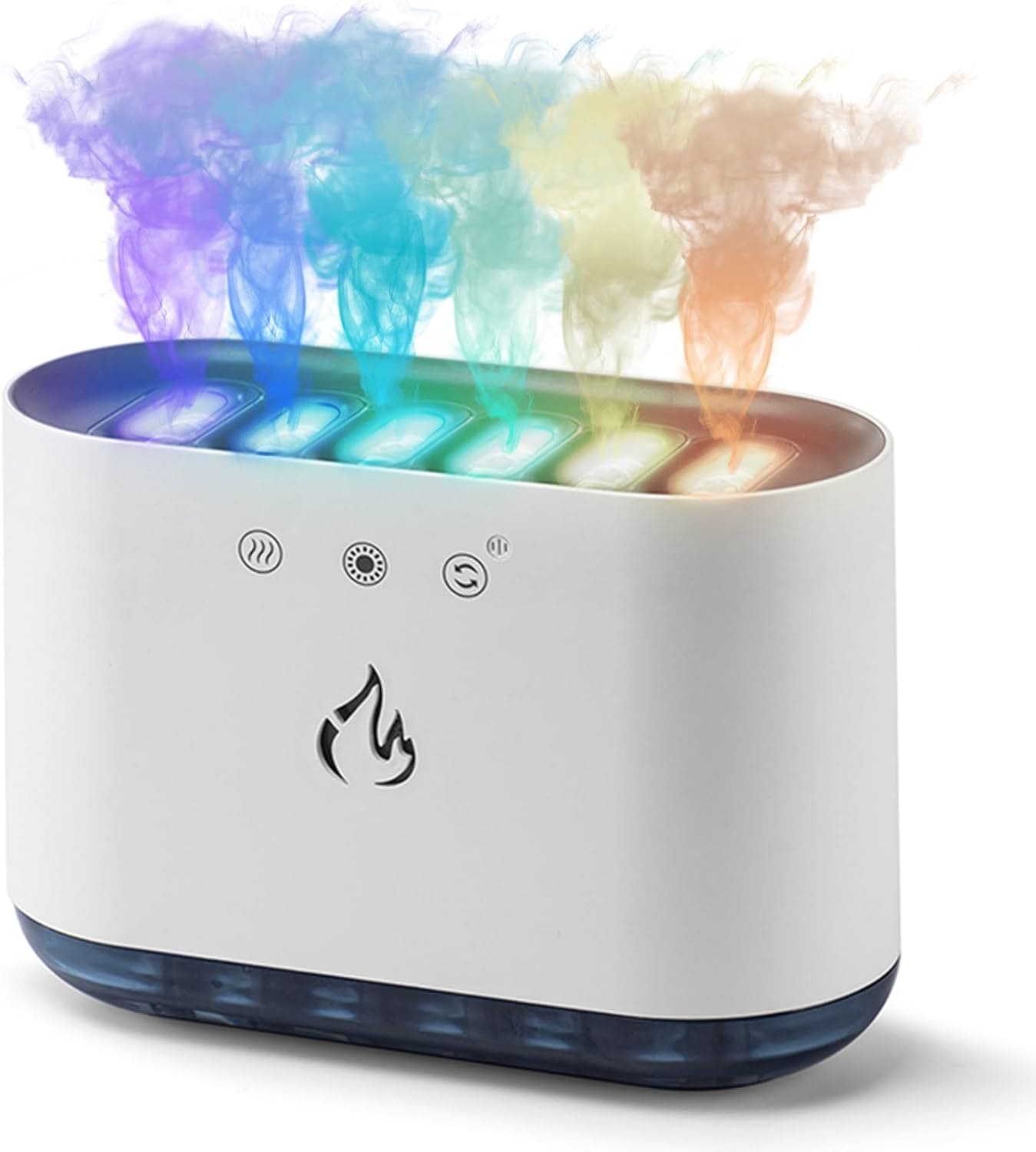 6 Nozzle Water Fogger, Dynamic Music Flame Air Humidifier, Home 900ML RGB Led Light  Diffuser, Ultrasonic Cool Mist Maker Lamp Diffuser, 7 Color Aromatherapy Oil Diffuser