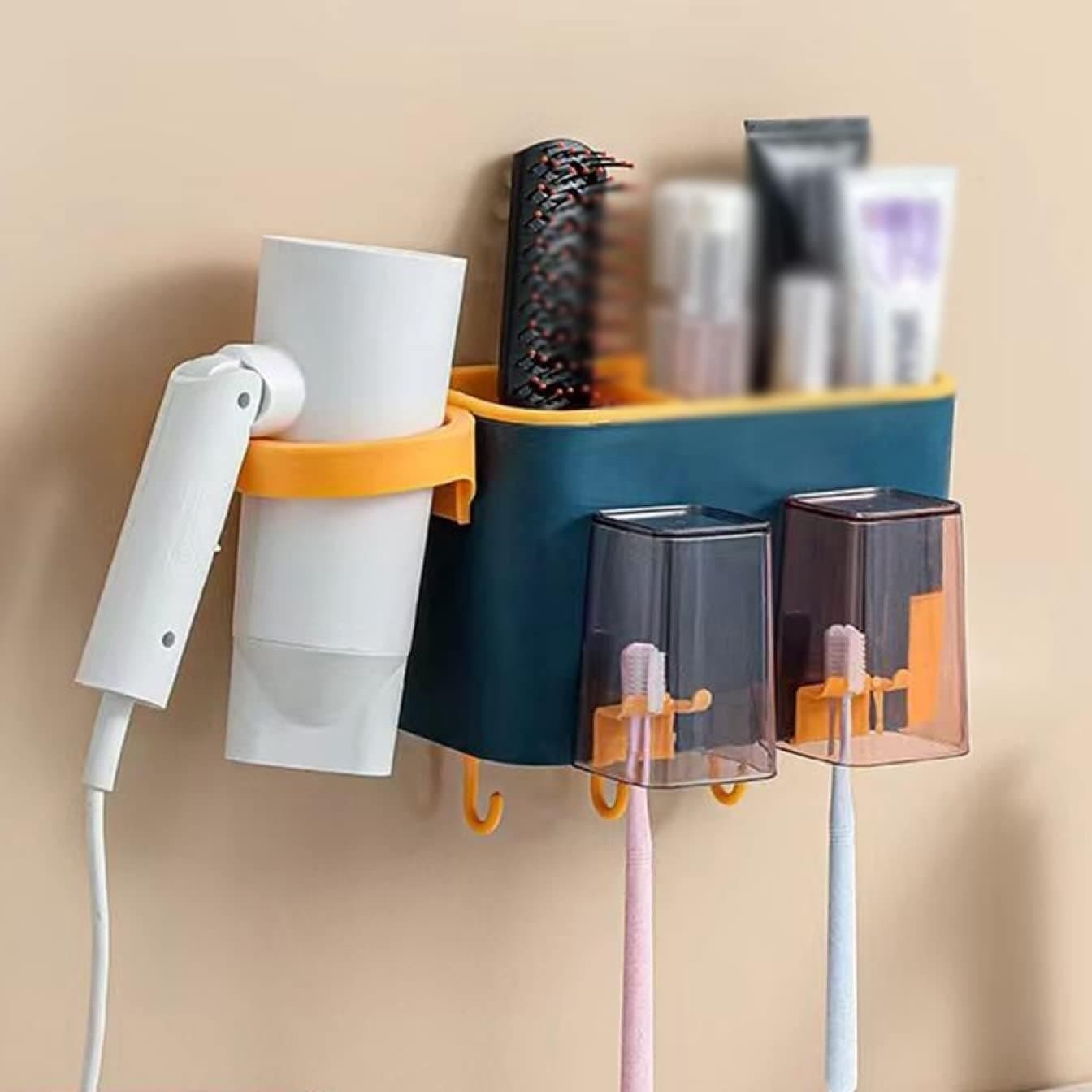 All Set Organizer Shelf, Wonderful Bathroom Storage Rack, Nail Less Hair Dryer Toothbrush Holder, Multipurpose Punch storage Shelf