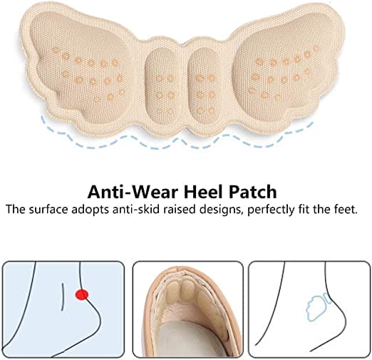Pair Of Butterfly Shoe Insole, Heel Liner Grips Protector, Anti Keep Abreast Heel Pads, Foot Care Insert Cushion, Anti Slip Shoe Massage Insoles Stickers, Heel Cushion Snugs, Shoe Sole Supporter