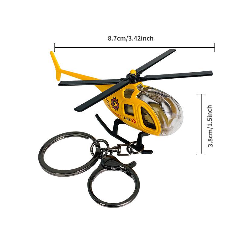 Creative Helicopter Keychain, Alloy Helicopter Keychain, Student School Bag Pendant, Mini Helicopter Model Keychain