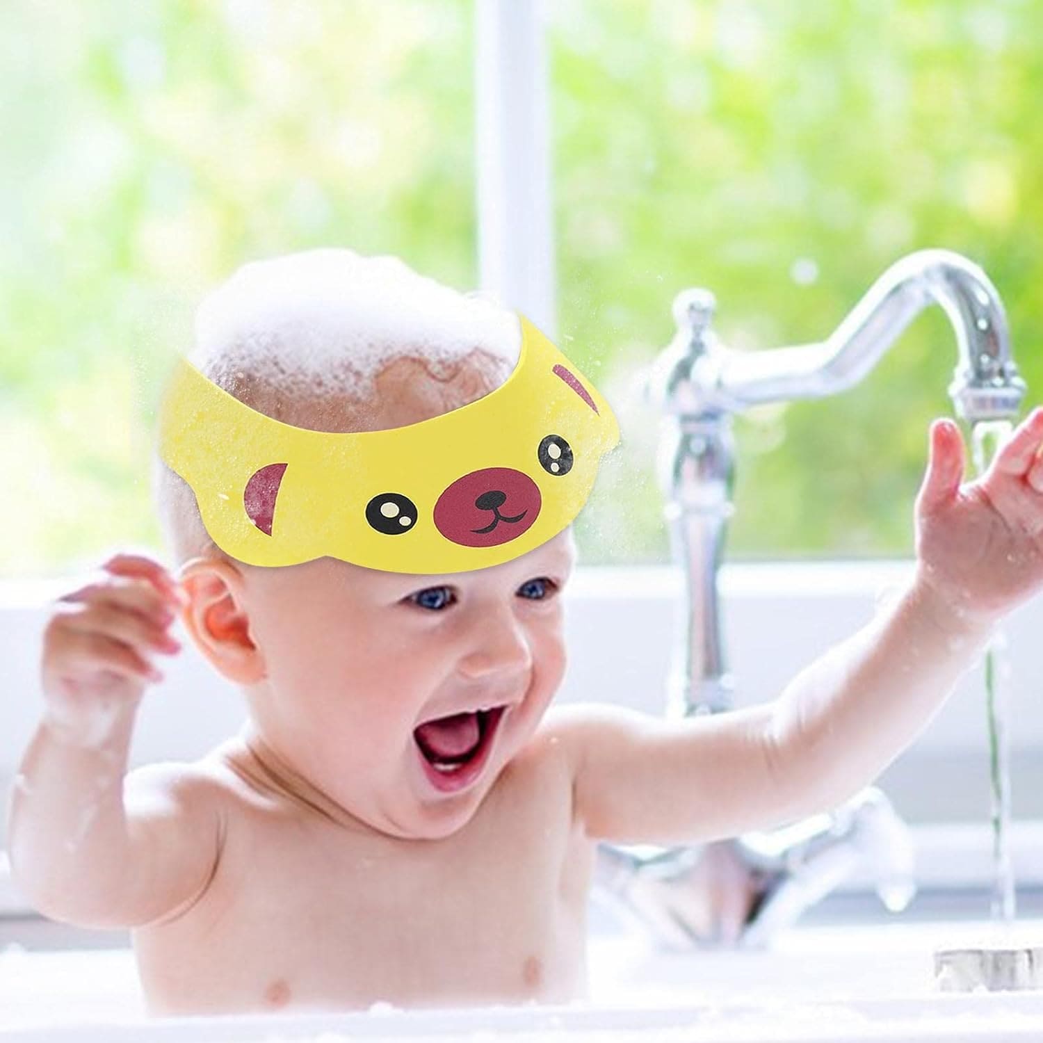 Baby Hair Wash Cap, Waterproof Bath Cap, Adjustable Visor Hat For Shower, Eye Shampoo Splash Guard, Infant Girl Boy Ear Protection Shampoo Cap, Children Hair Wash Hat Head Cover