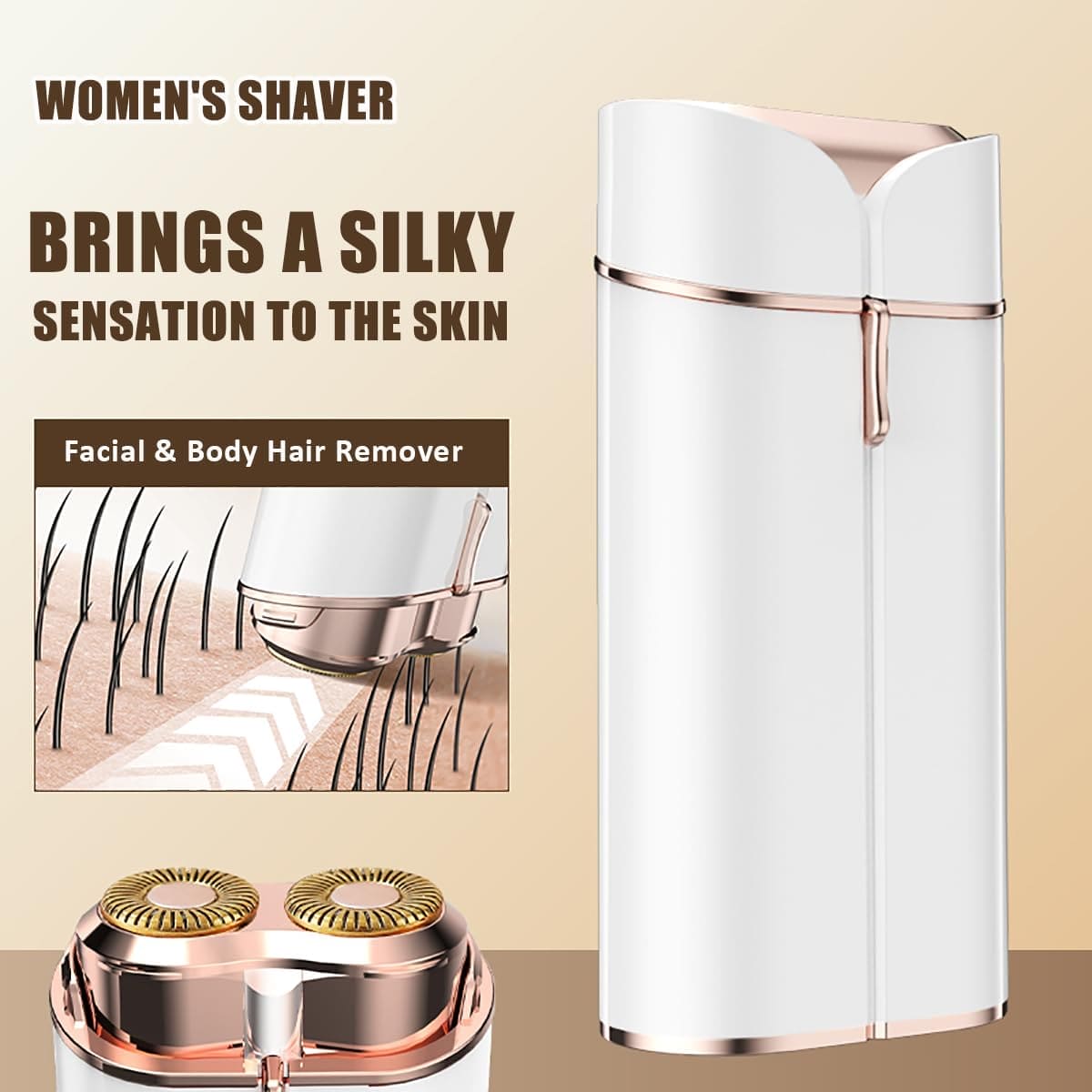 Dual Hair Flawless, Mini Lady Hair Trimmer, Floating Double Blade Hair Remover, Women Electric Shaver Epilator Tool, Painless Electric Face Razor, Instant Hair Remover Device, Electric Razor With Light