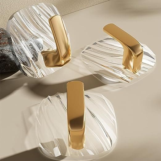 Square Luxury Key Hanger, Self Adhesive Acrylic Hooks, Punch Dree Light Luxury Hook, Kitchen Bathroom Storage Hanger, Multifunctional Door Organizer, Non Punching Sticky Hook, Multipurpose Kitchen Bathroom Hooks