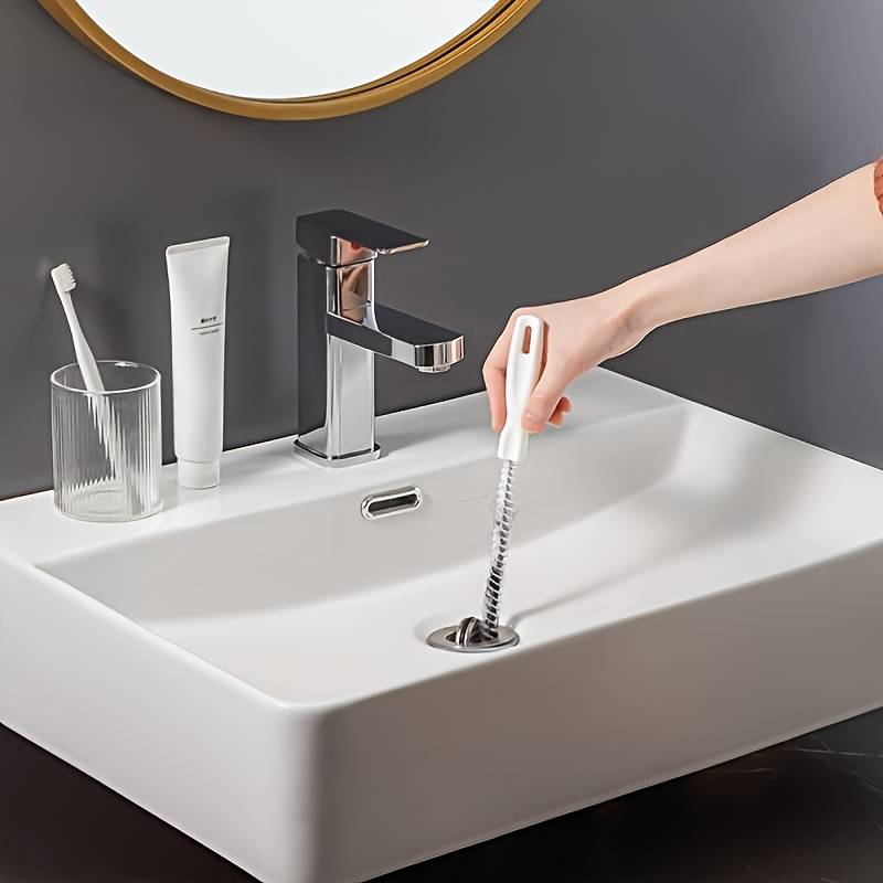 Pipe Hair Cather Brush, Long Handle Hair Sewer Sink Cleaning Brush, Flexible Clog Hole Remover Cleaning Tools, Bendable Sewer Toilet Washbasin Sink Cleaning Hook, Kitchen Bathroom Drain Cleaning Flexible Rod,